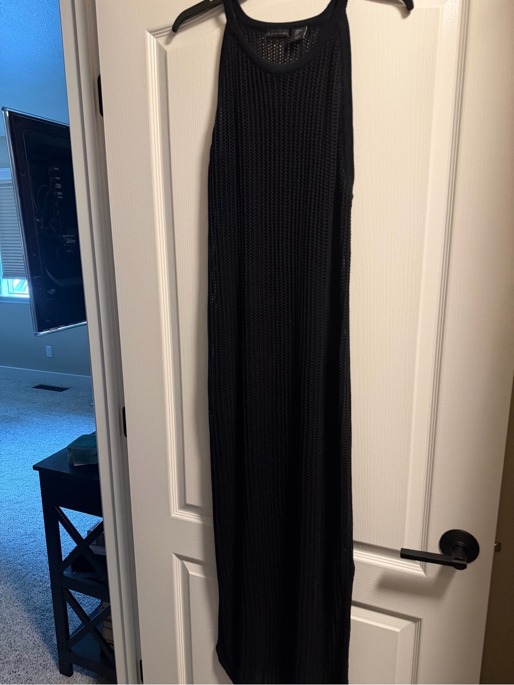 Black Sleeveless Maxi Knit Swim Coverup Dress